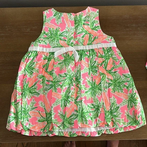 Lily Pulitzer baby Brita bubble dress in Nibbles Palm Trees print - Picture 2 of 2